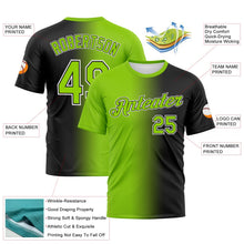 Laden Sie das Bild in den Galerie-Viewer, Uksn Individuelles Schwarz Neongrün-Weiß Farbverlauf Fashion Funktions-T-Shirt