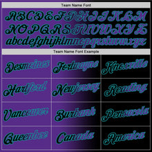 Laden Sie das Bild in den Galerie-Viewer, Uksn Individuelles Schwarz Violett-Petrol Farbverlauf Fashion Funktions-T-Shirt