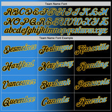 Laden Sie das Bild in den Galerie-Viewer, Uksn Individuelles Schwarz Puderblau-Gold Farbverlauf Fashion Funktions-T-Shirt