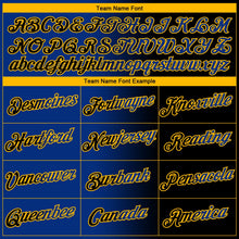 Laden Sie das Bild in den Galerie-Viewer, Uksn Individuelles Schwarz Royalblau-Gold Farbverlauf Fashion Funktions-T-Shirt