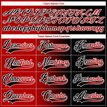 Laden Sie das Bild in den Galerie-Viewer, Uksn Individuelles Schwarz Rot-Weiß Verlaufsdesign Eishockey-Trikot mit Schnürkragen
