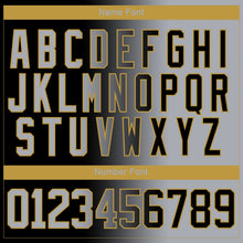 Laden Sie das Bild in den Galerie-Viewer, Uksn Individuelles Schwarz Grau-Altgold Verlaufsdesign Eishockey-Trikot mit Schnürkragen