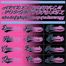 Laden Sie das Bild in den Galerie-Viewer, Uksn Individuelles Schwarz Pink-Hellblau Verlaufsdesign Eishockey-Trikot mit Schnürkragen