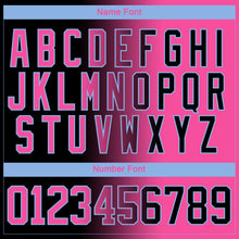 Laden Sie das Bild in den Galerie-Viewer, Uksn Individuelles Schwarz Pink-Hellblau Verlaufsdesign Eishockey-Trikot mit Schnürkragen