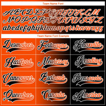 Laden Sie das Bild in den Galerie-Viewer, Uksn Individuelles Schwarz Orange-Weiß Verlaufsdesign Eishockey-Trikot mit Schnürkragen