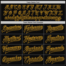 Laden Sie das Bild in den Galerie-Viewer, Uksn Individuelles Bomberjacke in Schwarz-Schwarz-Gold mit Druckknopfleiste und Varsity-Letterman-Stil