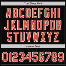Laden Sie das Bild in den Galerie-Viewer, Uksn Individuelles Bomberjacke in Schwarz-Orange-Weiß mit Druckknopfleiste und Varsity-Letterman-Stil