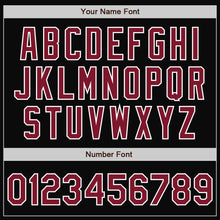 Laden Sie das Bild in den Galerie-Viewer, Uksn Individuelles Bomberjacke in Schwarz-Karmesinrot-Weiß mit Druckknopfleiste, Zweifarben-Design und Varsity-Letterman-Stil