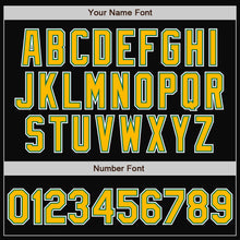 Laden Sie das Bild in den Galerie-Viewer, Uksn Individuelles Bomberjacke in Schwarz-Gold-Kelly-Grün mit Druckknopfleiste, Zweifarben-Design und Varsity-Letterman-Stil