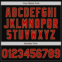 Laden Sie das Bild in den Galerie-Viewer, Uksn Individuelles Bomberjacke in Schwarz-Rot-Altgold mit Druckknopfleiste, Zweifarben-Design und Varsity-Letterman-Stil