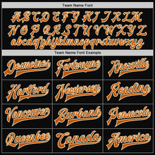 Laden Sie das Bild in den Galerie-Viewer, Uksn Individuelles Bomberjacke in Schwarz-Texas-Orange-Creme mit Druckknopfleiste, Zweifarben-Design und Varsity-Letterman-Stil
