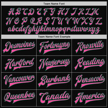 Laden Sie das Bild in den Galerie-Viewer, Uksn Individuelles Bomberjacke in Schwarz-Pink-Kelly-Grün mit Druckknopfleiste, Zweifarben-Design und Varsity-Letterman-Stil