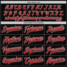 Laden Sie das Bild in den Galerie-Viewer, Uksn Individuelles Bomberjacke in Schwarz-Grau-Rot mit Druckknopfleiste, Zweifarben-Design und Varsity-Letterman-Stil