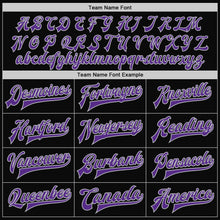 Laden Sie das Bild in den Galerie-Viewer, Uksn Individuelles Bomberjacke in Schwarz-Violett-Grau mit Druckknopfleiste, Zweifarben-Design und Varsity-Letterman-Stil