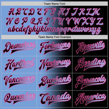 Laden Sie das Bild in den Galerie-Viewer, Uksn Individuelles Bomberjacke in Schwarz-Hellblau-Pink mit Farbverlauf-Design, Druckknopfleiste und Varsity-Letterman-Stil