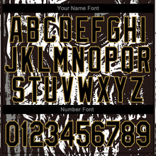 Laden Sie das Bild in den Galerie-Viewer, Uksn Individuelles Bomberjacke in Schwarz-Altgold mit 3D-Totenkopf-Design, Druckknopfleiste und Varsity-Letterman-Stil