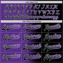 Laden Sie das Bild in den Galerie-Viewer, Uksn Individuelles Bomberjacke in Schwarz-Violett-Grau mit Farbverlauf-Design, Druckknopfleiste und Varsity-Letterman-Stil