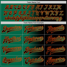 Laden Sie das Bild in den Galerie-Viewer, Uksn Individuelles Bomberjacke in Schwarz-Kelly-Grün-Orange mit Farbverlauf-Design, Druckknopfleiste und Varsity-Letterman-Stil