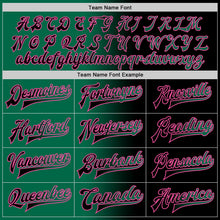 Laden Sie das Bild in den Galerie-Viewer, Uksn Individuelles Bomberjacke in Schwarz-Kelly-Grün-Pink mit Farbverlauf-Design, Druckknopfleiste und Varsity-Letterman-Stil
