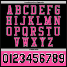 Laden Sie das Bild in den Galerie-Viewer, Uksn Individuelles Bomberjacke in Schwarz-Pink-Weiß mit Druckknopfleiste, Zweifarben-Design und Varsity-Letterman-Stil