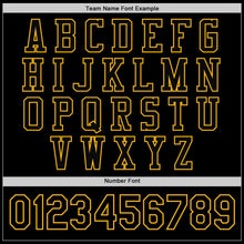 Laden Sie das Bild in den Galerie-Viewer, Uksn Individuelles Bomberjacke in Schwarz-Gold mit Druckknopfleiste und Varsity-Letterman-Stil