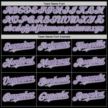 Laden Sie das Bild in den Galerie-Viewer, Uksn Individuelles Bomberjacke in Schwarz-Grau-Violett mit Byron-Stil, Reverskragen, Druckknopfleiste und Varsity-Letterman-Stil