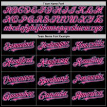 Laden Sie das Bild in den Galerie-Viewer, Uksn Individuelles Bomberjacke in Schwarz-Pink-Hellblau mit Byron-Stil, Reverskragen, Druckknopfleiste, Zweifarben-Design und Varsity-Letterman-Stil