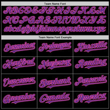 Laden Sie das Bild in den Galerie-Viewer, Uksn Individuelles Bomberjacke in Schwarz-Violett-Pink mit Byron-Stil, Reverskragen, Druckknopfleiste, Zweifarben-Design und Varsity-Letterman-Stil