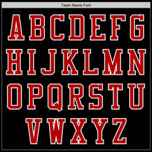 Laden Sie das Bild in den Galerie-Viewer, Uksn Individuelles Bomberjacke in Schwarz-Rot-Weiß mit Reißverschluss und Varsity-Letterman-Stil