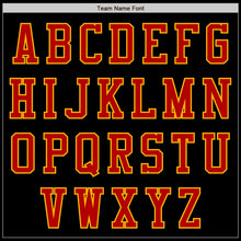 Laden Sie das Bild in den Galerie-Viewer, Uksn Individuelles Bomberjacke in Schwarz-Rot-Gold mit Reißverschluss und Varsity-Letterman-Stil