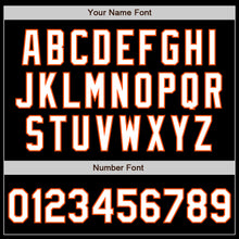 Laden Sie das Bild in den Galerie-Viewer, Uksn Individuelles Bomberjacke in Schwarz-Orange-Weiß mit Reißverschluss und Varsity-Letterman-Stil