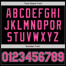 Laden Sie das Bild in den Galerie-Viewer, Uksn Individuelles Bomberjacke in Schwarz-Pink-Weiß mit Reißverschluss und Varsity-Letterman-Stil
