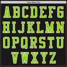 Laden Sie das Bild in den Galerie-Viewer, Uksn Individuelles Bomberjacke in Schwarz-Neongrün-Weiß mit Reißverschluss, Zweifarben-Design und Varsity-Letterman-Stil