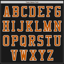 Laden Sie das Bild in den Galerie-Viewer, Uksn Individuelles Bomberjacke in Schwarz-Texas-Orange-Weiß mit Reißverschluss, Zweifarben-Design und Varsity-Letterman-Stil