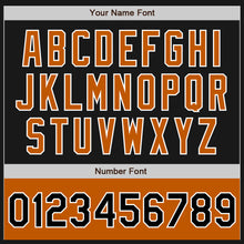 Laden Sie das Bild in den Galerie-Viewer, Uksn Individuelles Bomberjacke in Schwarz-Texas-Orange-Weiß mit Reißverschluss, Zweifarben-Design und Varsity-Letterman-Stil