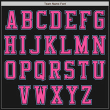 Laden Sie das Bild in den Galerie-Viewer, Uksn Individuelles Bomberjacke in Schwarz-Hellblau-Pink mit Reißverschluss, Zweifarben-Design und Varsity-Letterman-Stil