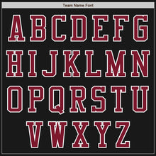 Laden Sie das Bild in den Galerie-Viewer, Uksn Individuelles Bomberjacke in Schwarz-Karmesinrot-Weiß mit Reißverschluss, Zweifarben-Design und Varsity-Letterman-Stil