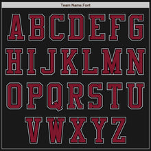 Laden Sie das Bild in den Galerie-Viewer, Uksn Individuelles Bomberjacke in Schwarz-Karmesinrot-Grau mit Reißverschluss, Zweifarben-Design und Varsity-Letterman-Stil