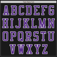 Laden Sie das Bild in den Galerie-Viewer, Uksn Individuelles Bomberjacke in Schwarz-Violett-Weiß mit Reißverschluss, Zweifarben-Design und Varsity-Letterman-Stil