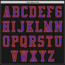 Laden Sie das Bild in den Galerie-Viewer, Uksn Individuelles Bomberjacke in Schwarz-Orange-Violett mit Reißverschluss, Zweifarben-Design und Varsity-Letterman-Stil
