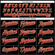 Laden Sie das Bild in den Galerie-Viewer, Uksn Individuelles Bomberjacke in Schwarz-Rot-Creme mit Kunstleder, Druckknopfleiste und Varsity-Letterman-Stil