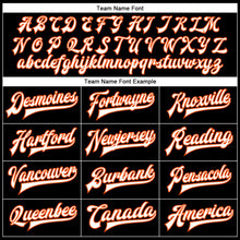 Laden Sie das Bild in den Galerie-Viewer, Uksn Individuelles Bomberjacke in Schwarz-Weiß-Orange mit Kunstleder, Druckknopfleiste und Varsity-Letterman-Stil