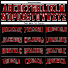 Laden Sie das Bild in den Galerie-Viewer, Uksn Individuelles Schwarz Rot-Weiß Langarm Funktions-T-Shirt