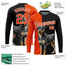Laden Sie das Bild in den Galerie-Viewer, Uksn Individuelles Schwarz Orange-Weiß 3D Tier Rottweiler Hund Jagd Ärmel Funktions-T-Shirt