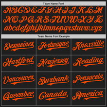 Laden Sie das Bild in den Galerie-Viewer, Uksn Individuelles Schwarz Orange-Royalblau Klassischer Vertikalstreifen Flüssige Textur Authentisches Baseball-Trikot