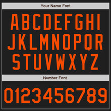 Laden Sie das Bild in den Galerie-Viewer, Uksn Individuelles Schwarz Orange-Royalblau Klassischer Vertikalstreifen Flüssige Textur Authentisches Baseball-Trikot