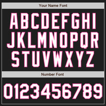 Laden Sie das Bild in den Galerie-Viewer, Uksn Individuelles Schwarz Weiß-Pink Klassischer Vertikalstreifen Flüssige Textur Authentisches Baseball-Trikot