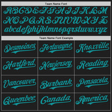 Laden Sie das Bild in den Galerie-Viewer, Uksn Individuelles Schwarz Petrol-Pink Klassischer Vertikalstreifen Flüssige Textur Authentisches Baseball-Trikot