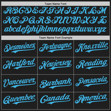 Laden Sie das Bild in den Galerie-Viewer, Uksn Individuelles Schwarz Himmelblau-Pink Klassischer Vertikalstreifen Flüssige Textur Authentisches Baseball-Trikot
