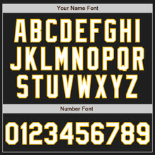 Laden Sie das Bild in den Galerie-Viewer, Uksn Individuelles Schwarz Weiß-Gold Klassischer Vertikalstreifen Flüssige Textur Authentisches Baseball-Trikot